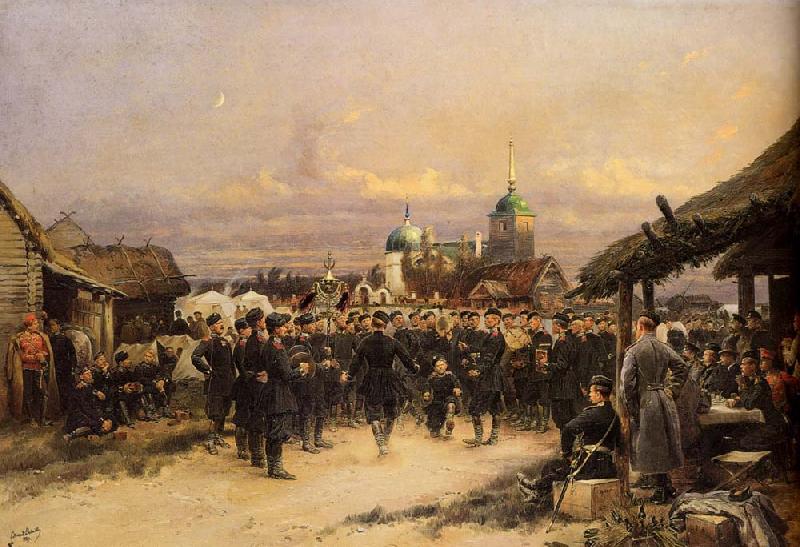 Edouard Detaille Chorus Of The Fourth Infantry Battalion At Tsarskoe Selo oil painting picture